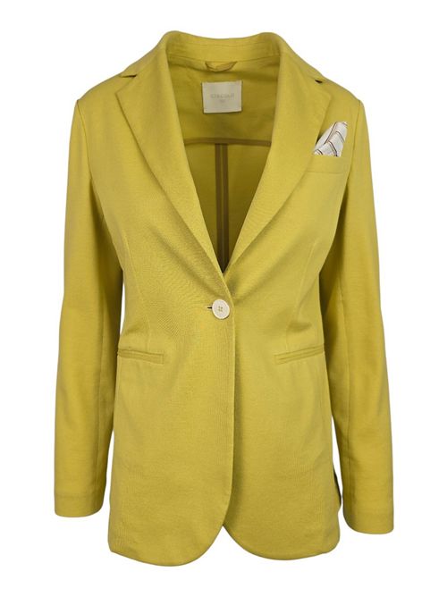 giacca donna monopetto piquet gialla